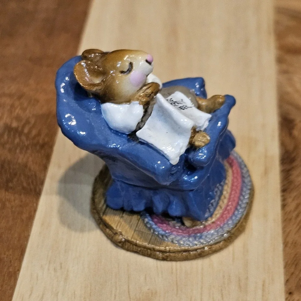 Wee Forest Folk M-159 Forty Winks - Blue Signed Annette Petersen 1988 No Box - Picture 8 of 14